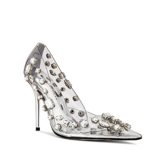 Good American Women's Diamonds Forever Stiletto Clear Pumps SIZE 11.5 NEW - Picture 10 of 14